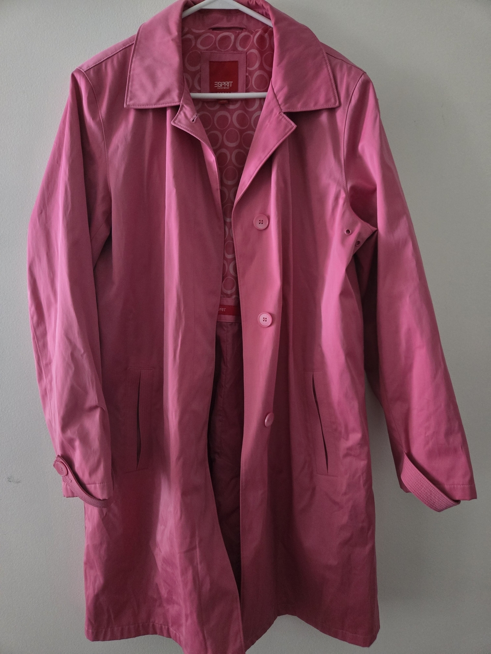 Esprit Pink Single-Breasted Trench Coat